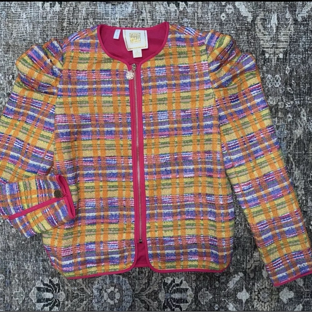 POP TWEED AVA JACKET BY EMILY MCCARTHY SIZE SMALL S NWOT